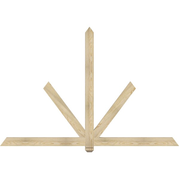 Ekena Millwork Kennewick Rough Sawn Timber Gable Bracket, Douglas Fir, 84"W x 56"H x 2"D x 4"F, 16/12 Pitch GBW084X56X0204KEN00RDF - main